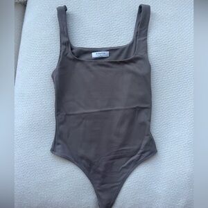 Babaton One-Piece Bodysuit in Taupe Brown